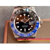 ロレックスコピー GMT-Master II（グリーンニッチ）41mm 126710BLNR“ブラック・ダイヤル＋ステンレスケース＋ブルーセラミックベゼル＋オイスターブレスレット” メンズ専用モデル