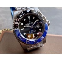 ロレックスコピー GMT-Master II（グリーンニッチ）41mm “ブラック・ダイヤル＋ステンレスケース＋バイカラーセラミックベゼル＋オイスターブレスレット” メンズ専用モデル