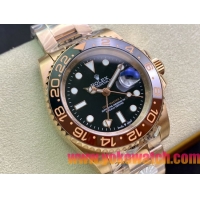 ロレックスコピー GMT-Master II（グリーンニッチ）40mm 126715CHNR“ブラック・ダイヤル＋ローズゴールドケース＋バイカラーセラミックベゼル（サッシャーン）＋オイスターブレスレット” メンズ専用モデル