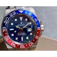ロレックスコピー GMT-Master II（グリーンニッチ）40mm 126710BLNR“ブルー・ダイヤル＋ステンレスケース＋バイカラーセラミックベゼル（ピップス）＋オイスターブレスレット” メンズ専用モデル