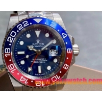 ロレックスコピー GMT-Master II（グリーンニッチ）40mm 126710BLNR“ブルー・ダイヤル＋ステンレスケース＋バイカラーセラミックベゼル（ピップス）＋オイスターブレスレット” メンズ専用モデル