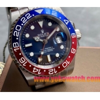 ロレックスコピー GMT-Master II（グリーンニッチ）40mm 126710BLNR“ブルー・ダイヤル＋ステンレスケース＋バイカラーセラミックベゼル（ピップス）＋オイスターブレスレット” メンズ専用モデル