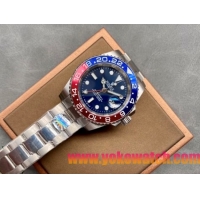 ロレックスコピー GMT-Master II（グリーンニッチ）40mm 126710BLNR“ブルー・ダイヤル＋ステンレスケース＋バイカラーセラミックベゼル（ピップス）＋オイスターブレスレット” メンズ専用モデル