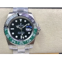 ロレックスコピー GMT-Master II（グリーンニッチ）40mm 126710BLNR“ブラック・ダイヤル＋ステンレスケース＋バイカラーセラミックベゼル（スプリット・グリーン）＋オイスターブレスレット” メンズ専用モデル