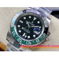 ロレックスコピー GMT-Master II（グリーンニッチ）40mm 126710BLNR“ブラック・ダイヤル＋ステンレスケース＋バイカラーセラミックベゼル（スプリット・グリーン）＋オイスターブレスレット” メンズ専用モデル