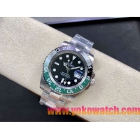 ロレックスコピー GMT-Master II（グリーンニッチ）40mm 126710BLNR“ブラック・ダイヤル＋ステンレスケース＋バイカラーセラミックベゼル（スプリット・グリーン）＋オイスターブレスレット” メンズ専用モデル