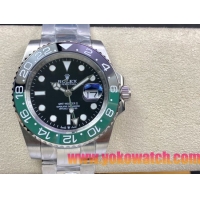 ロレックスコピー GMT-Master II（グリーンニッチ）40mm 126710BLNR“ブラック・ダイヤル＋ステンレスケース＋バイカラーセラミックベゼル（スプリット・グリーン）＋オイスターブレスレット” メンズ専用モデル