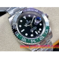 ロレックスコピー GMT-Master II（グリーンニッチ）40mm 126710BLNR“ブラック・ダイヤル＋ステンレスケース＋バイカラーセラミックベゼル（スプリット・グリーン）＋オイスターブレスレット” メンズ専用モデル