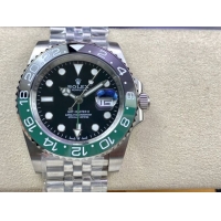 ロレックスコピー GMT-Master II（グリーンニッチ）40mm 126710BLNR“ブラック・ダイヤル＋ステンレスケース＋バイカラーセラミックベゼル（スプリット・グリーン）＋オイスターブレスレット” メンズ専用モデル