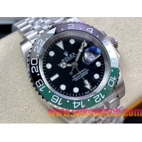 ロレックスコピー GMT-Master II（グリーンニッチ）40mm 126710BLNR“ブラック・ダイヤル＋ステンレスケース＋バイカラーセラミックベゼル（スプリット・グリーン）＋オイスターブレスレット” メンズ専用モデル