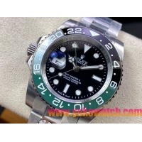 ロレックスコピー GMT-Master II（グリーンニッチ）40mm 126710BLNR“ブラック・ダイヤル＋ステンレスケース＋バイカラーセラミックベゼル（スプリット・グリーン）＋オイスターブレスレット” メンズ専用モデル