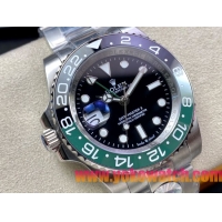 ロレックスコピー GMT-Master II（グリーンニッチ）40mm 126710BLNR“ブラック・ダイヤル＋ステンレスケース＋バイカラーセラミックベゼル（スプリット・グリーン）＋オイスターブレスレット” メンズ専用モデル