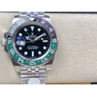 ロレックスコピー GMT-Master II（グリーンニッチ）40mm 126710BLNR“ブラック・ダイヤル＋ステンレスケース＋バイカラーセラミックベゼル（スプリット・グリーン）＋オイスターブレスレット” メンズ専用モデル 
