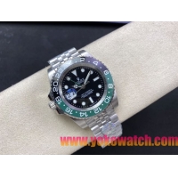 ロレックスコピー GMT-Master II（グリーンニッチ）40mm 126710BLNR“ブラック・ダイヤル＋ステンレスケース＋バイカラーセラミックベゼル（スプリット・グリーン）＋オイスターブレスレット” メンズ専用モデル 