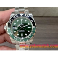 ロレックスコピー GMT-Master II（グリーンニッチ）40mm 126710BLNR“グリーン・ダイヤル＋ステンレスケース＋バイカラーセラミックベゼル（スプリット・グリーン）＋オイスターブレスレット” メンズ専用モデル