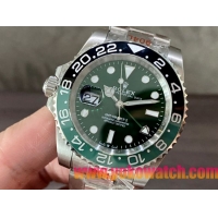 ロレックスコピー GMT-Master II（グリーンニッチ）40mm 126710BLNR“グリーン・ダイヤル＋ステンレスケース＋バイカラーセラミックベゼル（スプリット・グリーン）＋オイスターブレスレット” メンズ専用モデル