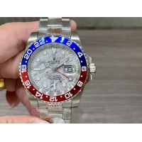 ロレックスコピー GMT-Master II（グリーンニッチ）40mm 126710BLNR“マーブル・ダイヤル＋ステンレスケース＋バイカラーセラミックベゼル（ブルー＆レッド）＋オイスターブレスレット” メンズ専用モデル