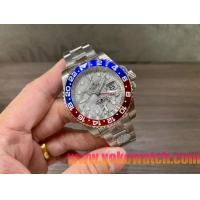 ロレックスコピー GMT-Master II（グリーンニッチ）40mm 126710BLNR“マーブル・ダイヤル＋ステンレスケース＋バイカラーセラミックベゼル（ブルー＆レッド）＋オイスターブレスレット” メンズ専用モデル