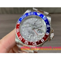 ロレックスコピー GMT-Master II（グリーンニッチ）40mm 126710BLNR“マーブル・ダイヤル＋ステンレスケース＋バイカラーセラミックベゼル（ブルー＆レッド）＋オイスターブレスレット” メンズ専用モデル