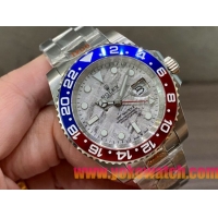 ロレックスコピー GMT-Master II（グリーンニッチ）40mm 126710BLNR“マーブル・ダイヤル＋ステンレスケース＋バイカラーセラミックベゼル（ブルー＆レッド）＋オイスターブレスレット” メンズ専用モデル
