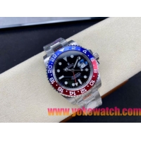 ロレックスコピー GMT-Master II（グリーンニッチ）40mm 126710BLNR“ブラック・ダイヤル＋ステンレスケース＋バイカラーセラミックベゼル（ブルー＆レッド）＋オイスターブレスレット” メンズ専用モデル