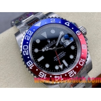 ロレックスコピー GMT-Master II（グリーンニッチ）40mm 126710BLNR“ブラック・ダイヤル＋ステンレスケース＋バイカラーセラミックベゼル（ブルー＆レッド）＋オイスターブレスレット” メンズ専用モデル