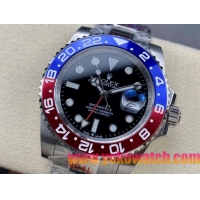 ロレックスコピー GMT-Master II（グリーンニッチ）40mm 126710BLNR“ブラック・ダイヤル＋ステンレスケース＋バイカラーセラミックベゼル（ブルー＆レッド）＋オイスターブレスレット” メンズ専用モデル