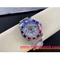 ロレックスコピー GMT-Master II（グリーンニッチ）40mm 126710BLNR“マーブル・ダイヤル＋ステンレスケース＋バイカラーセラミックベゼル（ブルー＆レッド）＋オイスターブレスレット” メンズ専用モデル