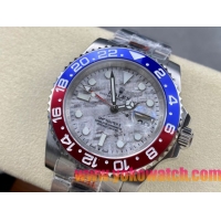 ロレックスコピー GMT-Master II（グリーンニッチ）40mm 126710BLNR“マーブル・ダイヤル＋ステンレスケース＋バイカラーセラミックベゼル（ブルー＆レッド）＋オイスターブレスレット” メンズ専用モデル