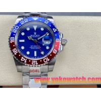 ロレックスコピー GMT-Master II（グリーンニッチ）40mm 126710BLNR“ブルー・ダイヤル＋ステンレスケース＋バイカラーセラミックベゼル（ブルー＆レッド）＋オイスターブレスレット” メンズ専用モデル