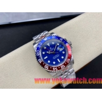ロレックスコピー GMT-Master II（グリーンニッチ）40mm 126710BLNR“ブルー・ダイヤル＋ステンレスケース＋バイカラーセラミックベゼル（ブルー＆レッド）＋オイスターブレスレット” メンズ専用モデル