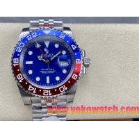 ロレックスコピー GMT-Master II（グリーンニッチ）40mm 126710BLNR“ブルー・ダイヤル＋ステンレスケース＋バイカラーセラミックベゼル（ブルー＆レッド）＋オイスターブレスレット” メンズ専用モデル