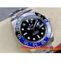 ロレックスコピー GMT-Master II（グリーンニッチ）40mm 126710BLNR“ブラック・ダイヤル＋ステンレスケース＋バイカラーセラミックベゼル（ブルー＆グレー）＋オイスターブレスレット” メンズ専用モデル
