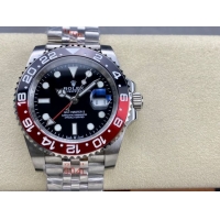 ロレックスコピー GMT-Master II（グリーンニッチ）40mm 126710BLNR“ブラック・ダイヤル＋ステンレスケース＋バイカラーセラミックベゼル（ブルー＆レッド）＋オイスターブレスレット” メンズ専用モデル