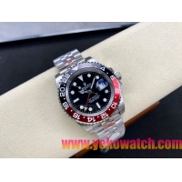 ロレックスコピー GMT-Master II（グリーンニッチ）40mm 126710BLNR“ブラック・ダイヤル＋ステンレスケース＋バイカラーセラミックベゼル（ブルー＆レッド）＋オイスターブレスレット” メンズ専用モデル