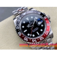 ロレックスコピー GMT-Master II（グリーンニッチ）40mm 126710BLNR“ブラック・ダイヤル＋ステンレスケース＋バイカラーセラミックベゼル（ブルー＆レッド）＋オイスターブレスレット” メンズ専用モデル
