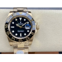 ロレックスコピー GMT-Master II（グリーンニッチ）40mm 126718LB“ブラック・ダイヤル＋イエローゴールドケース＋バイカラーセラミックベゼル（ブルー＆ブラック）＋オイスターブレスレット” メンズ専用モデル