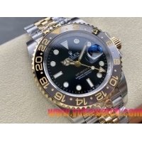 ロレックスコピー GMT-Master II（グリーンニッチ）40mm 126713LB“ブラック・ダイヤル＋ステンレスケース＋イエローゴールドベゼル＋バイカラーブレスレット” メンズ専用モデル 