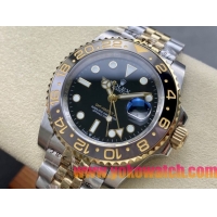 ロレックスコピー GMT-Master II（グリーンニッチ）40mm 126713LB“ブラック・ダイヤル＋ステンレスケース＋イエローゴールドベゼル＋バイカラーブレスレット” メンズ専用モデル 