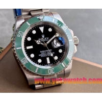 ロレックスコピー サブマリーナー（SUB）41mm 126610LV“グリーン・ベゼル＋ブラック・ダイヤル＋ステンレスケース＋オイスターブレスレット” メンズ専用モデル