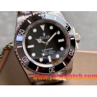 ロレックスコピー サブマリーナー（SUB）40mm 124060“ブラック・ベゼル＋ブラック・ダイヤル＋ステンレスケース＋オイスターブレスレット” メンズ専用モデル