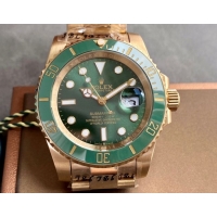 ロレックスコピー サブマリーナー（SUB）40mm 126613LN“グリーン・ベゼル＋グリーン・ダイヤル＋イエローゴールドケース＋オイスターブレスレット” メンズ専用モデル 