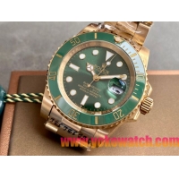 ロレックスコピー サブマリーナー（SUB）40mm 126613LN“グリーン・ベゼル＋グリーン・ダイヤル＋イエローゴールドケース＋オイスターブレスレット” メンズ専用モデル 