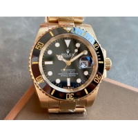 ロレックスコピー サブマリーナー（SUB）41mm “ブラック・ベゼル＋ブラック・ダイヤル＋イエローゴールドケース＋オイスターブレスレット” メンズ専用モデル