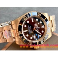ロレックスコピー サブマリーナー（SUB）41mm “ブラック・ベゼル＋ブラック・ダイヤル＋イエローゴールドケース＋オイスターブレスレット” メンズ専用モデル