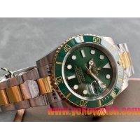 ロレックスコピー サブマリーナー（SUB）41mm 126613LN“グリーン・ベゼル＋グリーン・ダイヤル＋ステンレスケース×イエローゴールドリング＋オイスターブレスレット” メンズ専用モデル