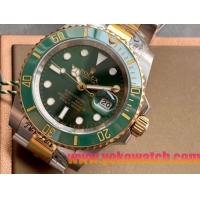 ロレックスコピー サブマリーナー（SUB）41mm 126613LN“グリーン・ベゼル＋グリーン・ダイヤル＋ステンレスケース×イエローゴールドリング＋オイスターブレスレット” メンズ専用モデル