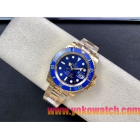 ロレックスコピー サブマリーナー（SUB）41mm 126618LB“全金・無歴・ブルー・ベゼル＋ブルー・ダイヤル＋ゴールドケース＋オイスターブレスレット” メンズ専用モデル