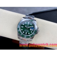 ロレックスコピー サブマリーナー（SUB）40mm “緑・無歴・グリーン・ベゼル＋グリーン・ダイヤル＋ステンレススチールケース＋オイスターブレスレット” メンズ専用モデル