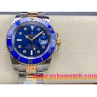 ロレックスコピー サブマリーナー（SUB）40mm 126613LB-D“間金・ダイヤモンド・ブルー・ベゼル＋ブルー・ダイヤル＋ステンレススチール＆ゴールドケース＋オイスターブレスレット” メンズ専用モデル